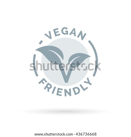 Vegan friendly icon design. Vegan concept sign. Vegan leaf symbol. Vector illustration.