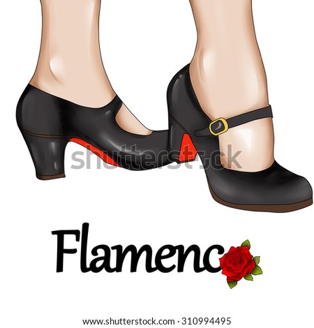 hand drawn  Illustration of a flamenco's dancer feet