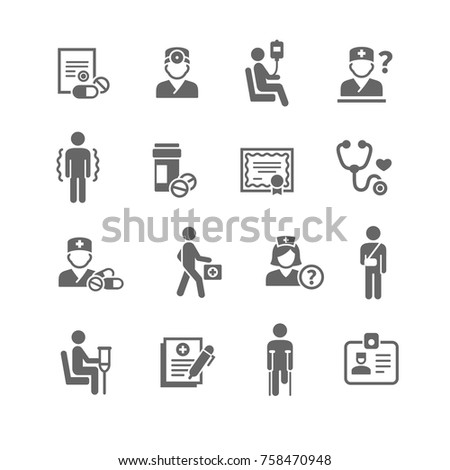 Set of medical symbols