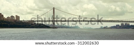 George Washington Bridge, one of the New York bridges. Crosses over the Hudson River from New Jersey to The Bronx, New York, High resolution.