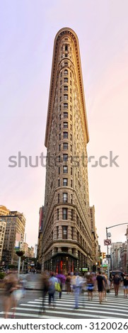 NEW YORK, USA - August 17 ,2015: Flat Iron building facade Completed in 1902, it is considered to be one of the first skyscrapers ever built, High resolution.