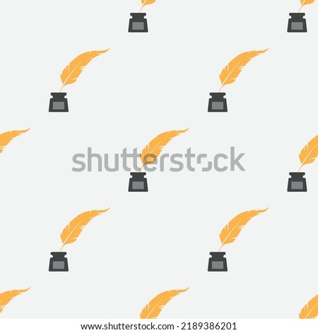 Feather and ink seamless pattern background