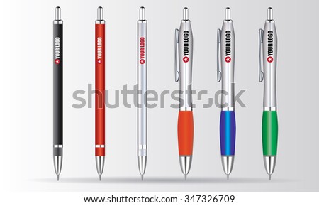 Set of realistic colored tools from promotional gifts series with place fro your logo. Illustrated vector