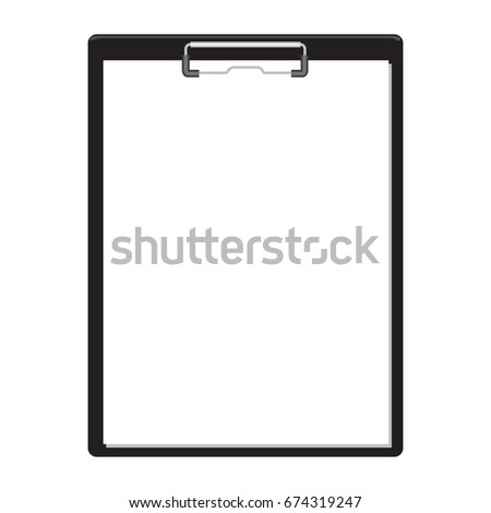 Blank empty clipboard mockup flat and solid color design. Illustrated vector