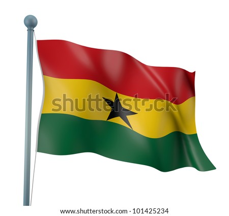 Ghana Flag Detail Render Stock Photo 101425234 : Shutterstock