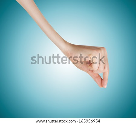 Woman Hand Pick Up isolated on White Background