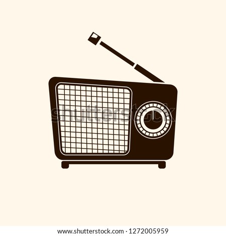 Old radio. Illustration of an old radio of the last century.Vector