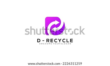 Letter d recycle vector logo design template