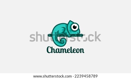 Chameleon vector logo design illustration icon