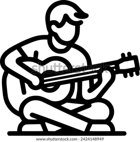 Playing guitar vector icon. filled flat sign for mobile concept and sign, symbol, vector, art