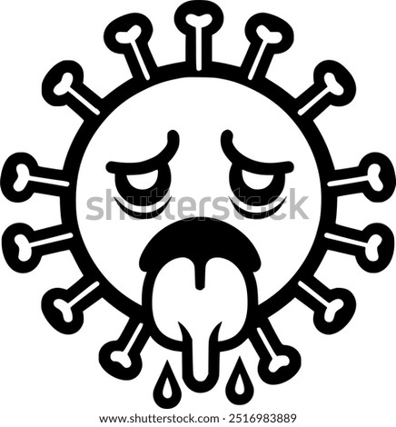 Virus drooling face line icon. linear style sign for mobile concept sign, symbol, vector, art