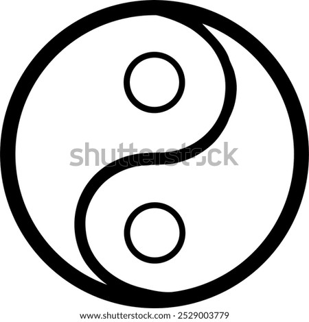 Yin and yang filled outline icon, round vector sign, circular flat sign, symbol, vector, art