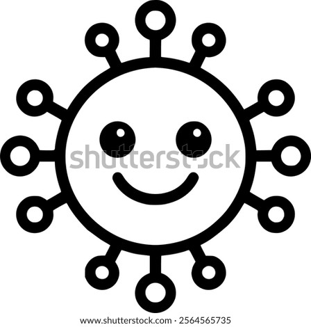 Smiling coronavirus emoticon flat icon, vector sign, Grinning Face sign, symbol, vector, art