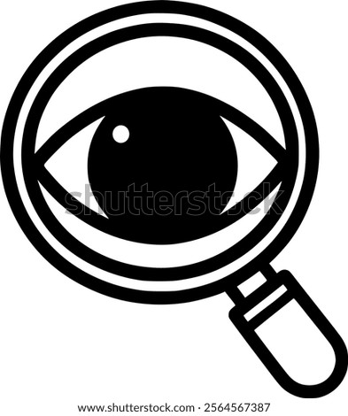 Eye with a magnifying glass vector icon. filled flat sign for mobile sign, symbol, vector, art