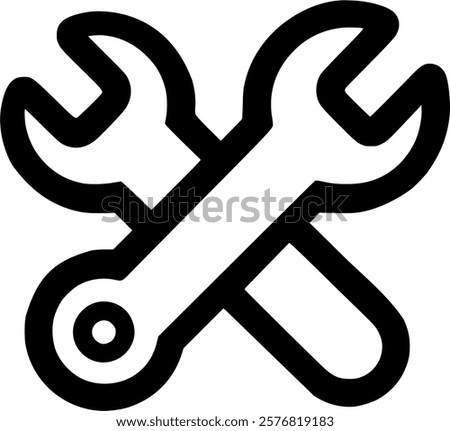 Configure wrench line icon, spanner outline vector logo illustration, sign, symbol, vector, art