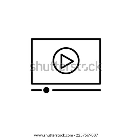 Play movie multimedia outline icon isolated on white background