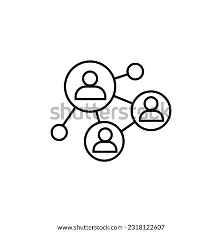 Social network connection and global business communication concept. Vector icon isolated on white background.