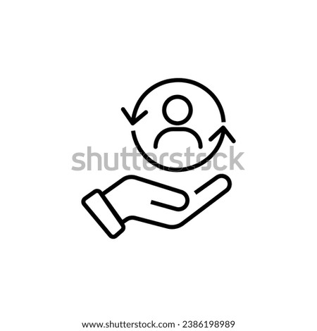 customer care icon, total inclusive service, line symbol on white background - editable stroke vector illustration eps10