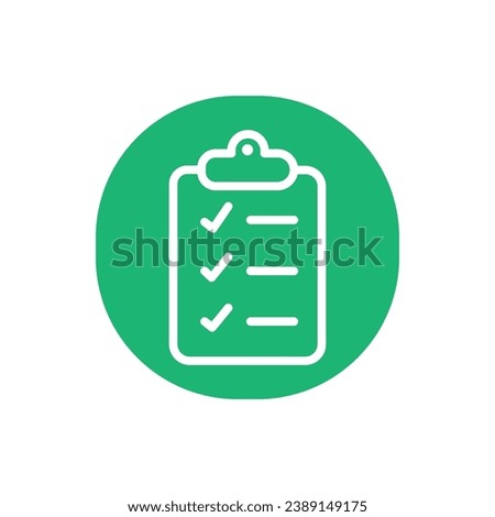 with checkmarks, checklist, document, gear, pencil. Clipboard outline icons. Checklist symbol. Editable stroke. Isolated. Vector illustration