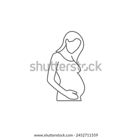 Pregnancy care linear icon. Prenatal period. Motherhood, parenthood. Expecting baby. Medical procedure. Thin line illustration. Contour symbol. Vector