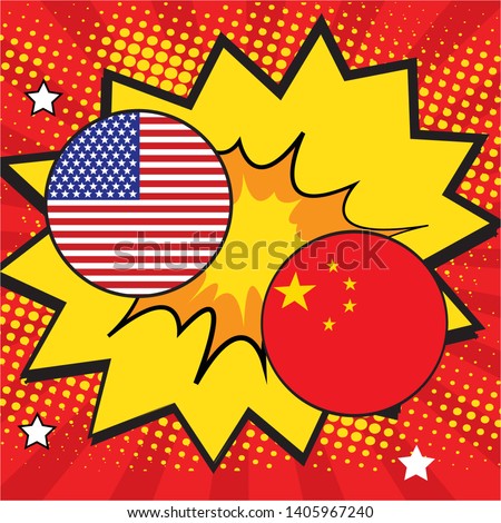 USA and China war trade concept. Huawei case problem.