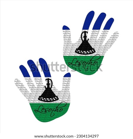 Hand drawn vector illustration with lesotho flag pattern great for poster, magazine and clothes design