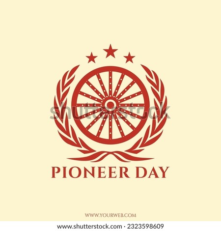 logo icon for celebrating pioneer day vector illustration suitable for pioneer day event on united states