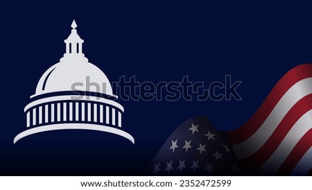 constitution day and citizenship day background design with capitol building and american flag suitable for constitution day and citizenship day on united states