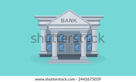 bank building vector illustration with flat design style