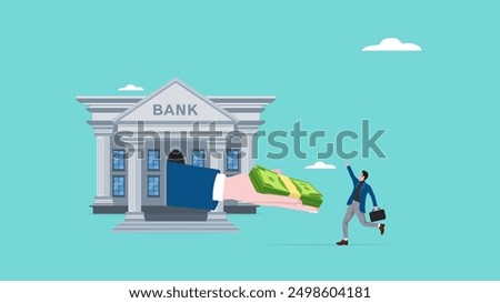 business loan, Bank offer money loans for business capital with an agreement, restore business financial stability using bank loans, business owner receives  capital loan from the bank