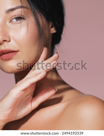 Similar – Image, Stock Photo Beautiful skin woman face healthy beauty skin care female model