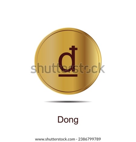 dong currency symbol coin gold 