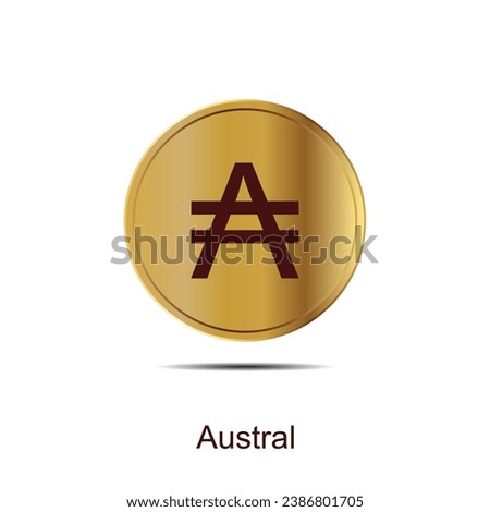 austral symbol coin icon gold