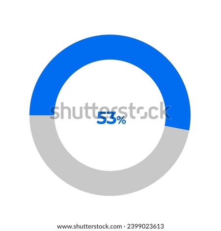 53 percent pie chart outline stroke vector illustration eps 