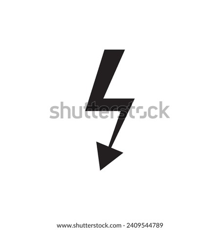 bolt down arrow icon vector