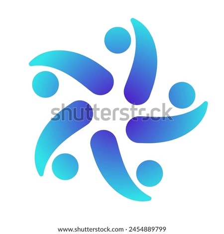 5 togetherness union logo vector