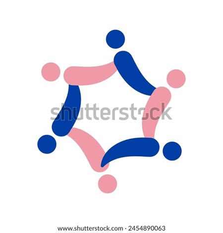 6 togetherness union logo vector
