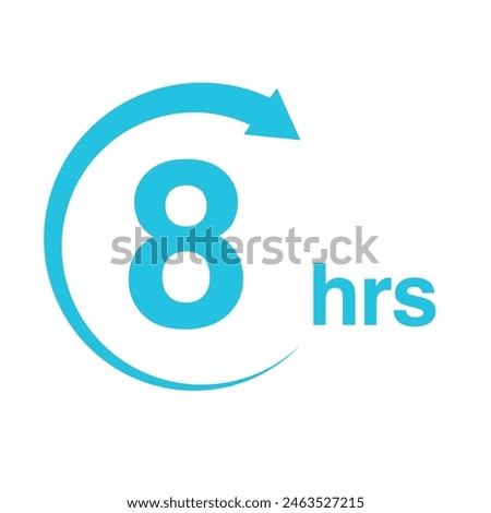 8 hours arrow timer icon vector illustration eps