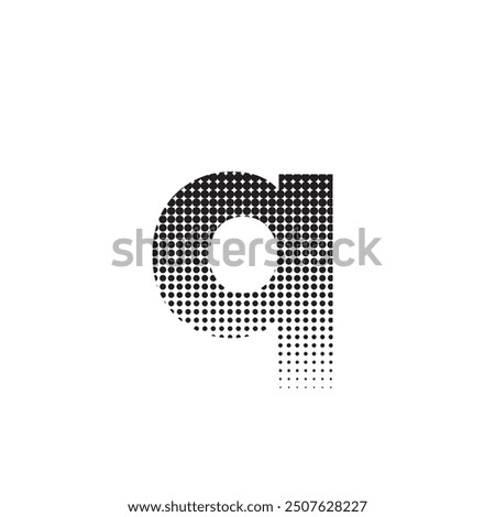 q alphabet halftone dotted effect logo icon vector illustration eps