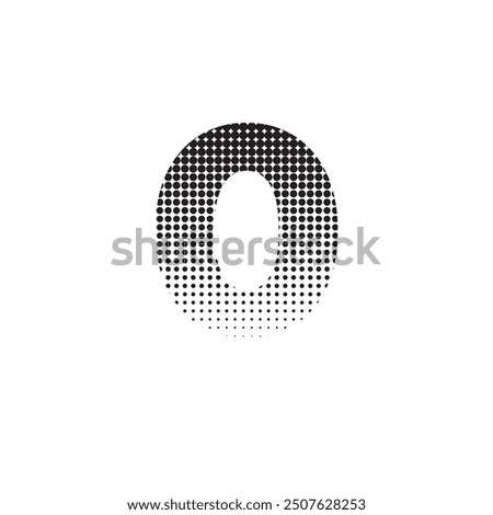 0 number halftone dotted effect logo icon vector illustration eps