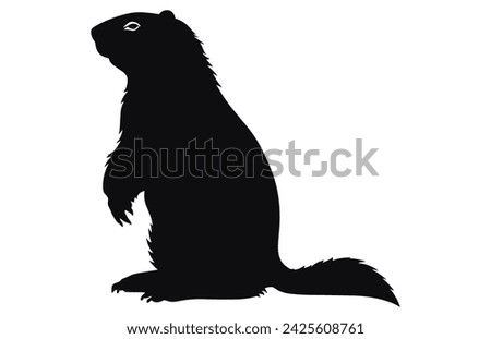 Groundhog silhouette design, groundhog black vector design, groundhog marmot silhouette.