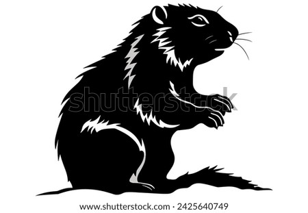 Groundhog Thinking silhouette design, groundhog Thinking black vector design ,
