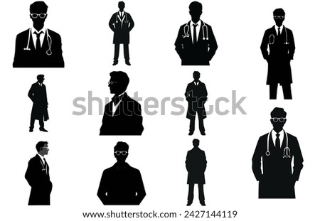Similar – Image, Stock Photo Female doctor silhouette holding a vaccine in hand