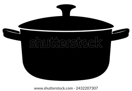 cooking pot silhouette, Kitchen cooking pots vector icon set
