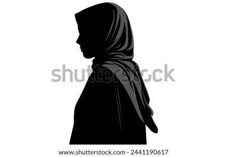 Muslim woman in hijab fashion silhouette, Woman Hijab Silhouette Vector Design