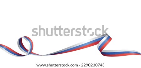 National Russian flag ribbon isolated on white background. Patriotic Symbolic background. Vector illustration