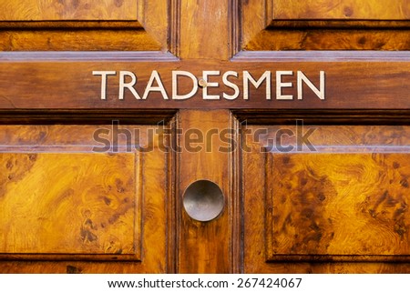 Tradesmen door sign