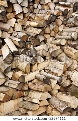 Fire Wood Stored For Traditional Home Fire