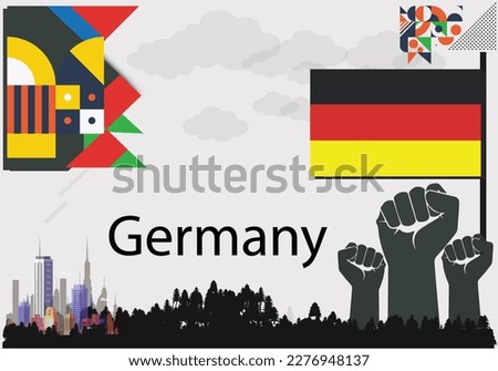 Germany Flag and National or Independence day design for Germany flag. Modern retro red green star  traditional abstract icons. Vector illustration.