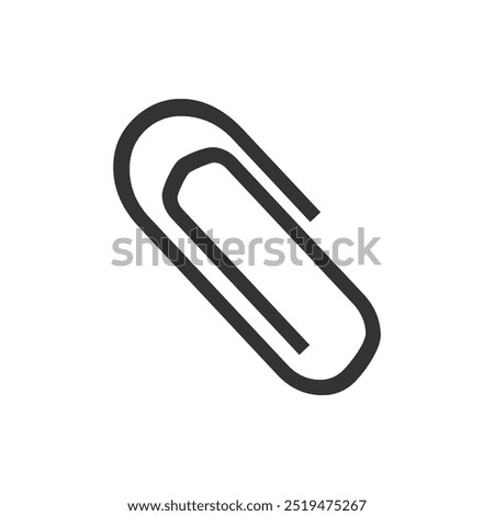  Minimalistic Black and White Paperclip Icon Design. black and white illustration of a paperclip icon, symbolizing organization and efficiency in a minimalist style.